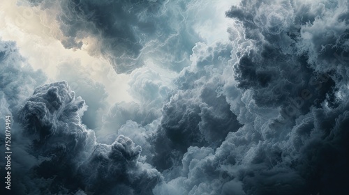 Clouds background. Rain, night, damp, skies, grey, thunderstorm, sky, clouds, sun, thunder, hail, lightning, bad weather, downpour, cloudy, weather forecast. Generated by AI photo