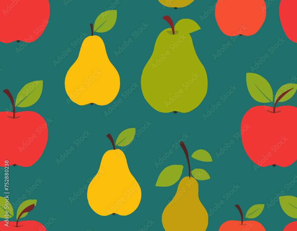 Pear and apple fruit set Pear and apple fruit set