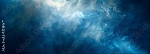 Blue cloud of smoke on dark blue background