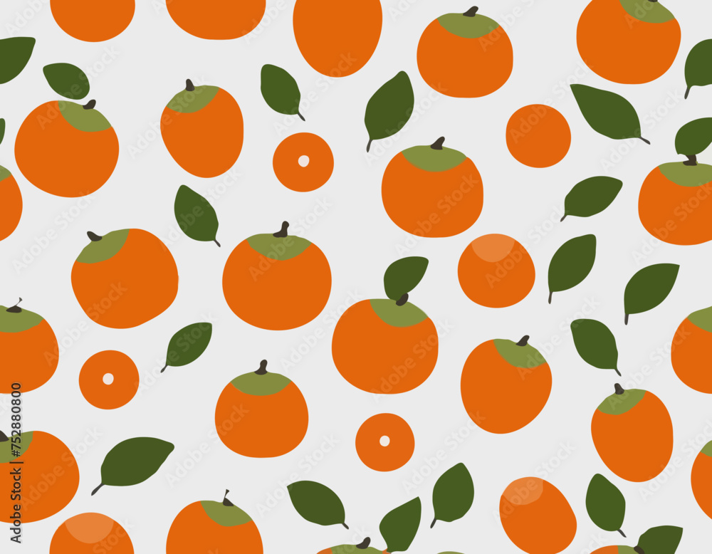 persimmon fruit. Isolated vector illustration of colourful fruit on transparent background. persimmon fruit. Isolated vector illustration of colourful fruit on transparent background.