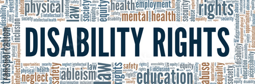 Disability Rights word cloud conceptual design isolated on white background.