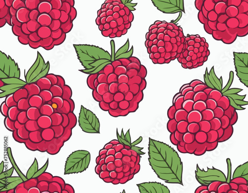 Red raspberry Fruit isolated on white