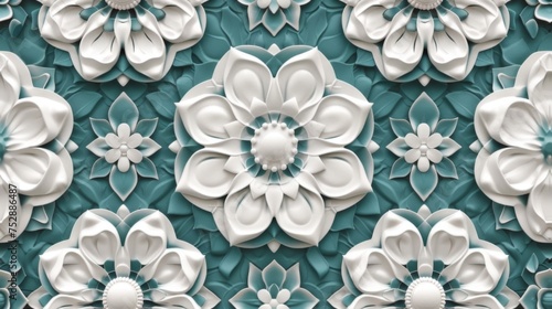 Floral cottagecore style pattern in green color.
