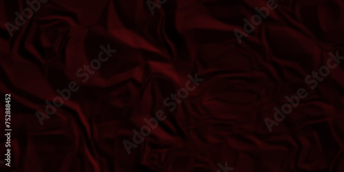 Dark red fabric black wave paper crumpled texture. Black fabric textured crumpled. paper background. panorama red wrinkly paper texture background, crumpled pattern texture.