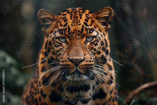 a close up of a Amur Leopard looking at the camera