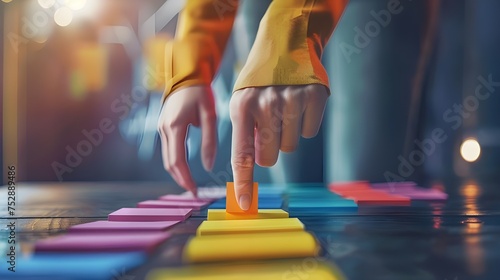 Wallpaper Mural Businesswoman Concentrating On Sticky Notes Strategy. Torontodigital.ca