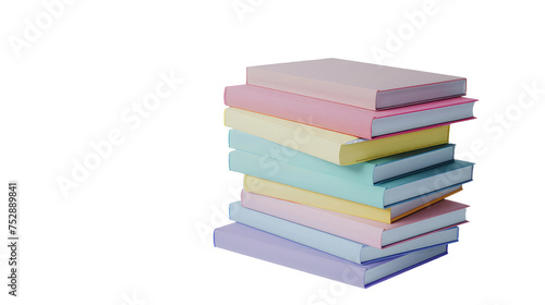 Colorful Books Stack on Transparent Background PNG