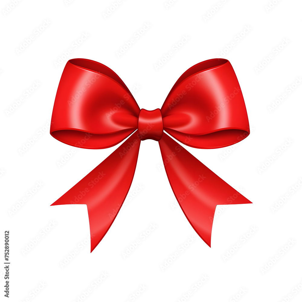 Red bowknot with ribbon. The gift bow is isolated on a transparent background, an element for posters, cards, brochures, web, stickers, and social media. Generative AI. Red bowknot with ribbon. The gift bow is isolated on a transparent background, an element for posters, cards, brochures, web, stickers, and social media. Generative AI.