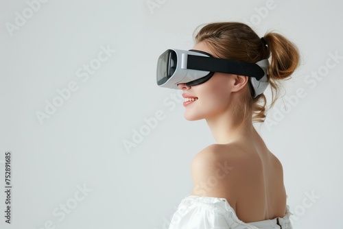 VR Remote Work Mixed Virtual Reality Goggles for GameSpot. Augmented reality Glasses Psychology Experiments. Future Technology Digital Collaboration Platforms Headset Gadget and Beneficial Wearable photo