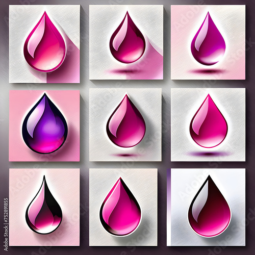 Delicate Pink Water Droplet  Icon of Softness Generative AI 