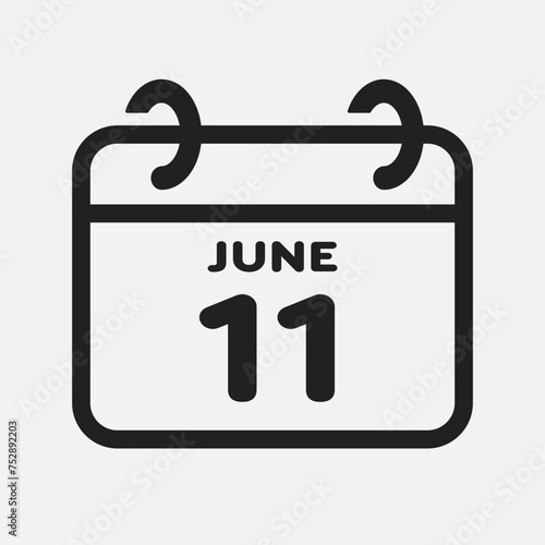 Icon page calendar day - 11 June
