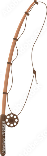 Fishing rod icon cartoon vector. Sonar catch. Lake holiday activity tackle