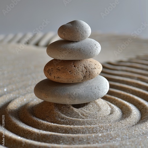 Serenity Stones Pyramid Sand Symbolizing Zen Harmony