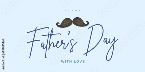 Fathers Day greeting card in blue tones with plaid men's bow tie and modern typography. Fathers Day modern watercolor illustration for web banner, fashion ads, poster, flyer, social media, promo