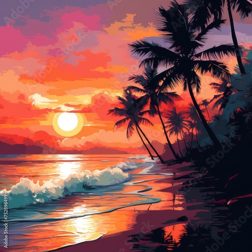 sunset on the beach © faiz