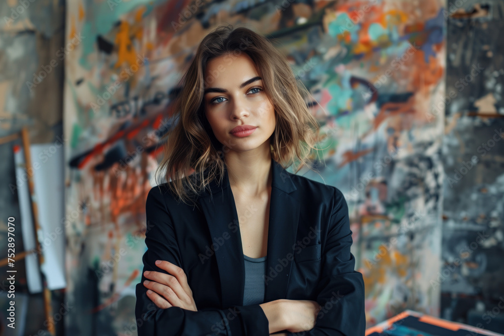 Portrait of a confident creative professional. Created with Generative AI technology. Portrait of a confident creative professional. Created with Generative AI technology.