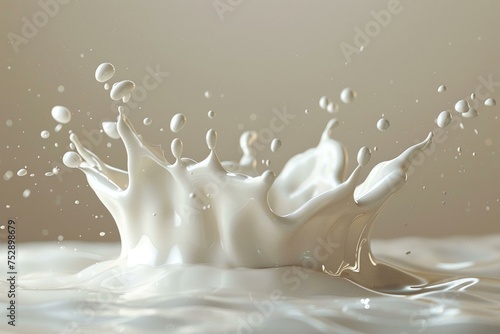 3D rendering of a milk splash crown, pristine and strong impact, high detail