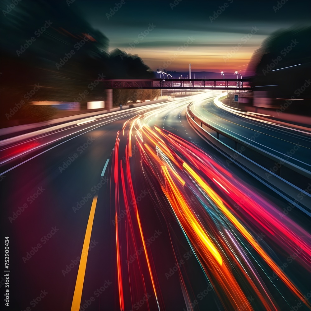 traffic on highway at night traffic on highway at night
