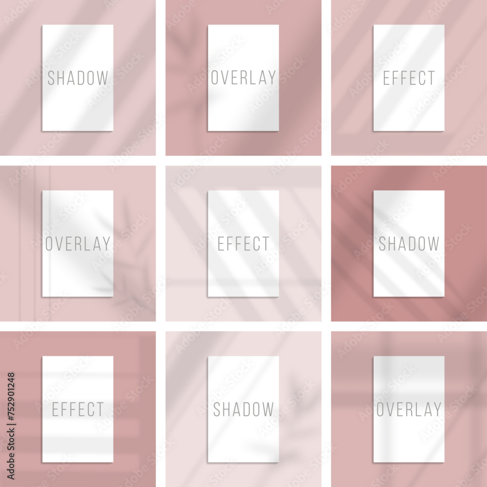 Set of nine shadows from windows and plants - high quality shadow overlay effect Set of nine shadows from windows and plants - high quality shadow overlay effect