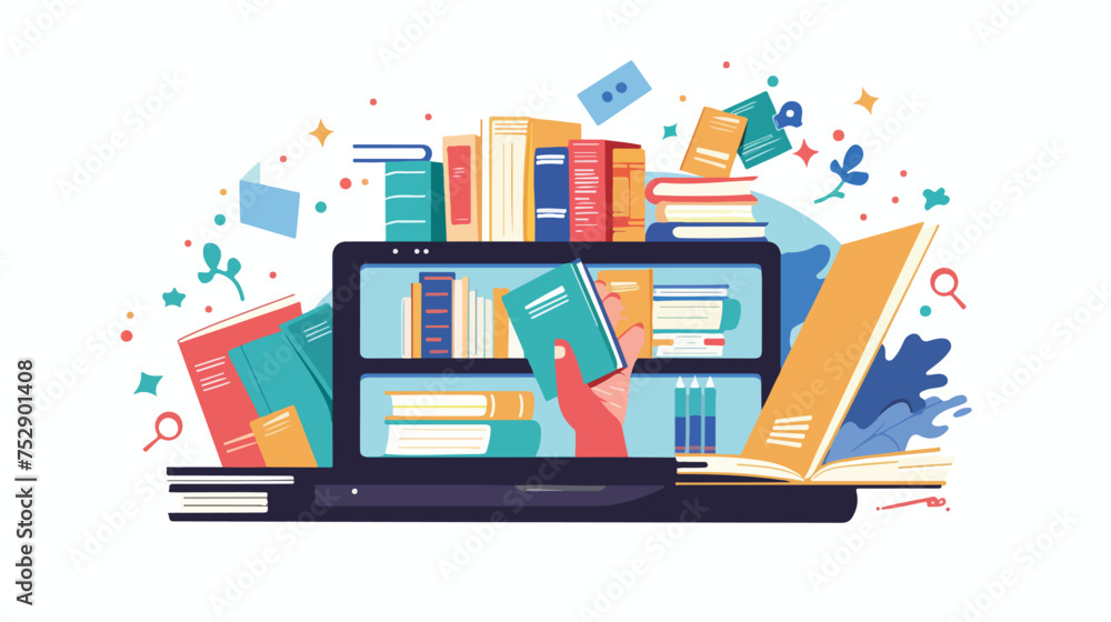 Online library education in internet concept