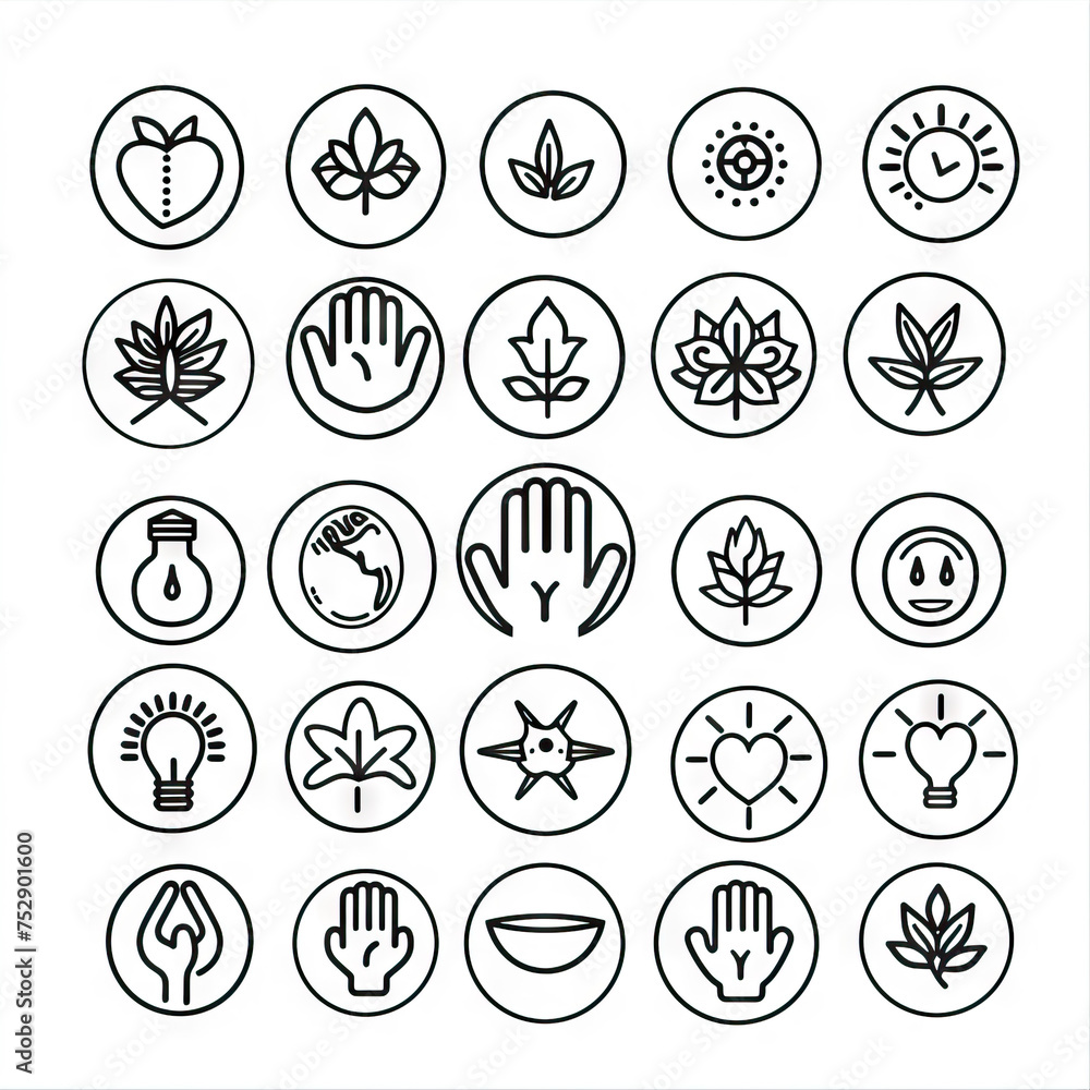 Empowered Evolution - Embrace Change. Sticker Collection. Multiple. Vector Icon Illustration. Icon Concept Isolated Premium Vector. Line Art. Black Outline. White Background. 