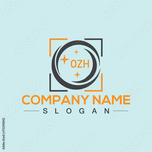 Letter OZH Creative Logo Design Template with Modern Letter Design