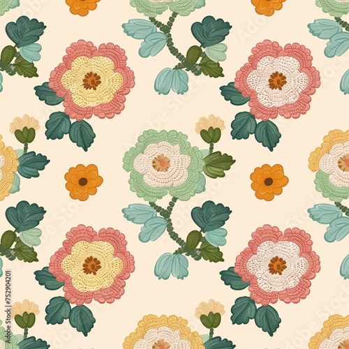 Seamless pattern featuring ...