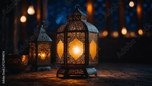 Ramadan Lantern, Eid Mubarak Good friday celebration arabic muslim symbol © Unsake