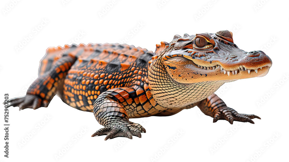 side view crocodile isolated on transparent background ,generative ai side view crocodile isolated on transparent background ,generative ai