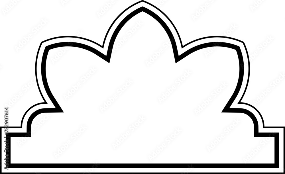 Islamic Dome Design double lines Outline Linear Black Stroke silhouettes Design pictogram symbol visual illustration Islamic Dome Design double lines Outline Linear Black Stroke silhouettes Design pictogram symbol visual illustration
