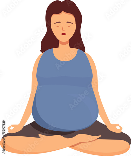 Relax yoga female icon cartoon vector. Pregnancy group care. Meditation time