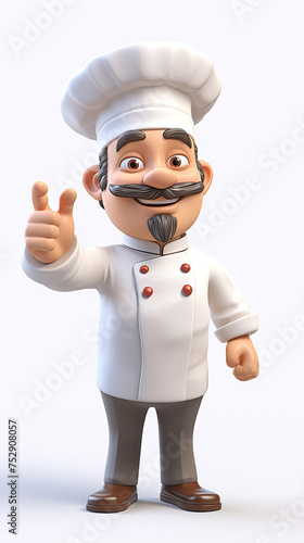 A 3D Chef Character that Promotes Delicious Dishes with Interesting Poses from Hand Gestures