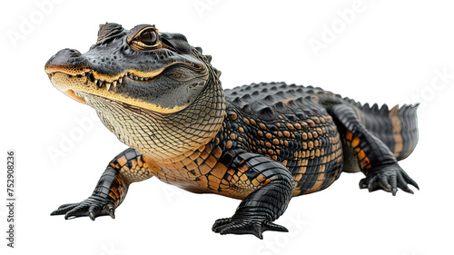 side view crocodile isolated on transparent background  generative ai