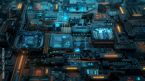 Modern technology circuit Network background.