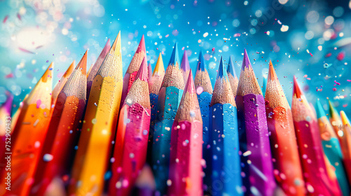 A Spectrum of Creativity, Pencils Poised for Artistic Discovery, Where Ideas and Colors Merge