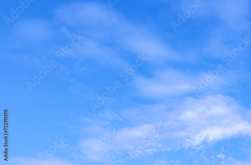 Blue sky with long white clouds, for wallpaper, for lantern, for screensavers, for drawing.
