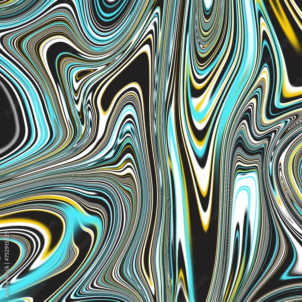 Obraz premium Seamless waves lines pattern, black and white stripes.Optical illusion zigzag effect.Geometric tile in op art. Futuristic and vibrant design.