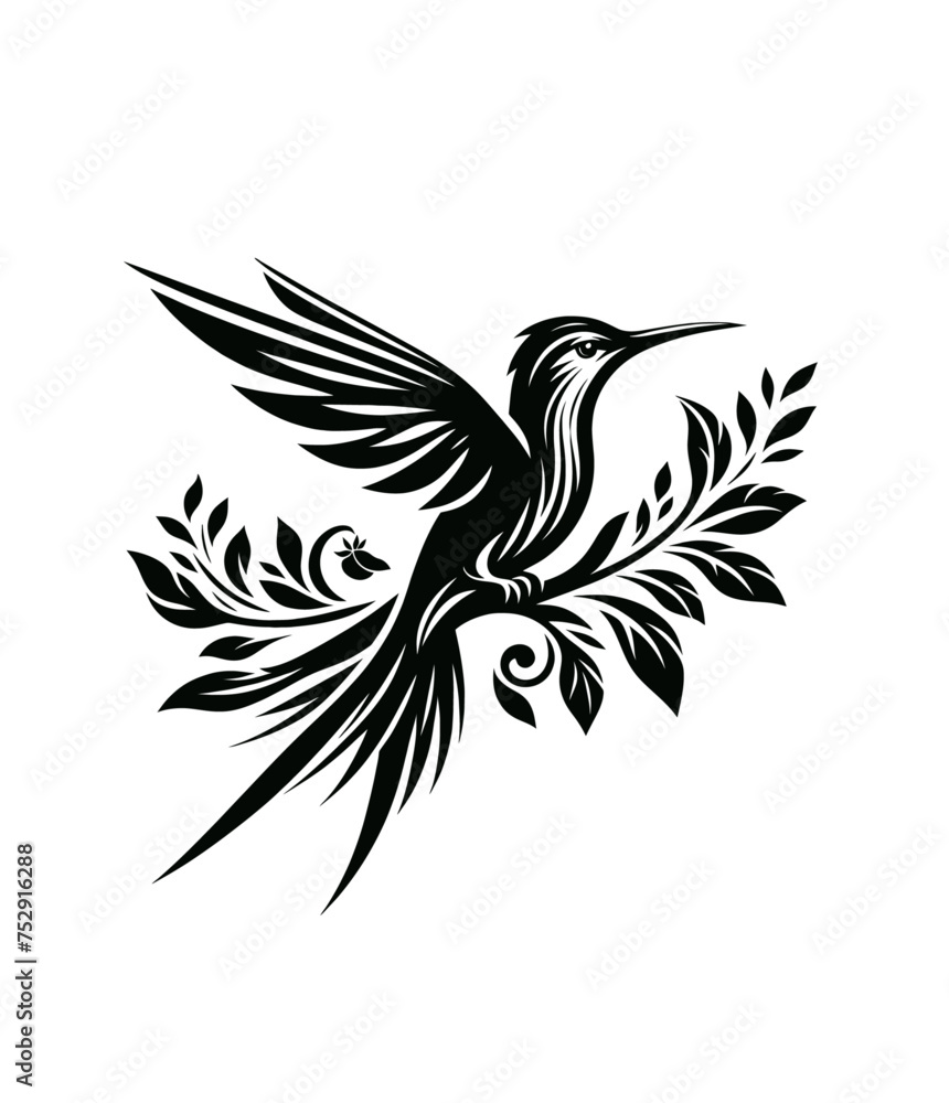 Fototapeta premium colibri or humming bird isolated vector illustration