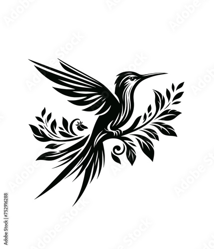 colibri or humming bird isolated vector illustration