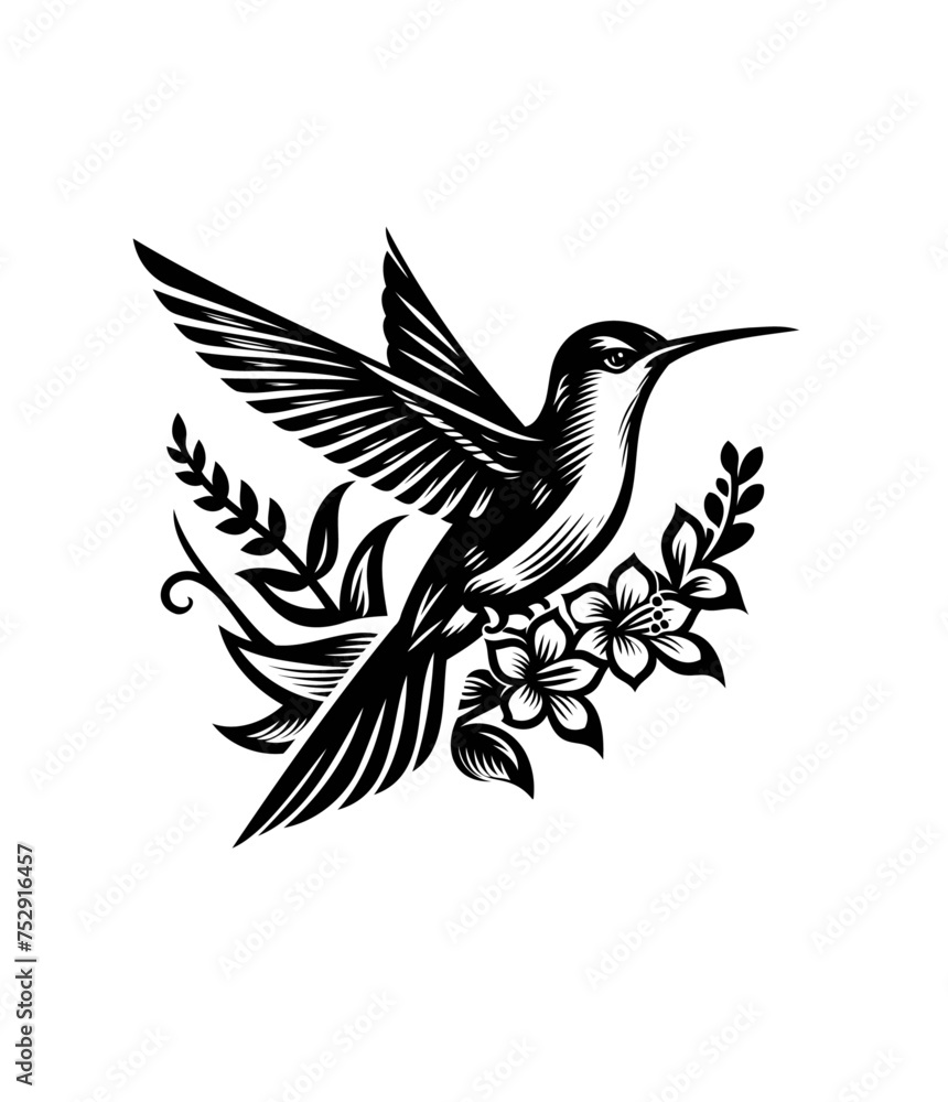 Fototapeta premium colibri or humming bird isolated vector illustration