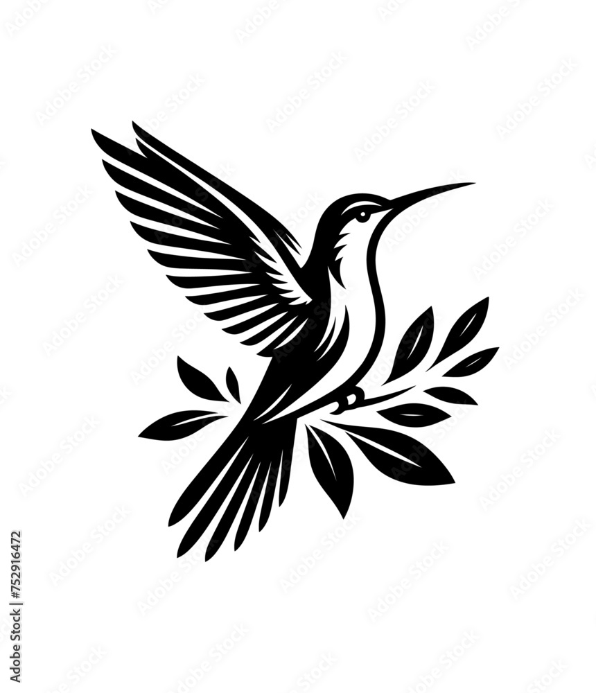 Colibri or humming bird in nature isolated vector illustration