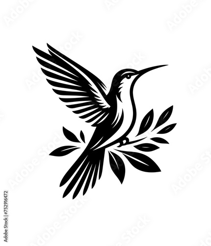 Colibri or humming bird in nature isolated vector illustration