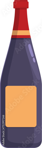 Red wine bottle icon cartoon vector. Industry process. Natural organic drink