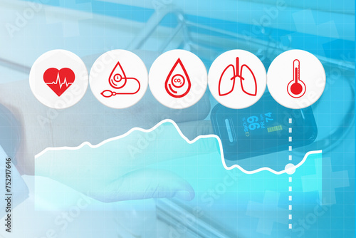  icon vital signs, blood pressure, cardiogram, clinic, doctor, electrocardiogram, 5 basic medical vital signs, vital signs monitoring, vital signs monitor,Health service concept and medical technology
