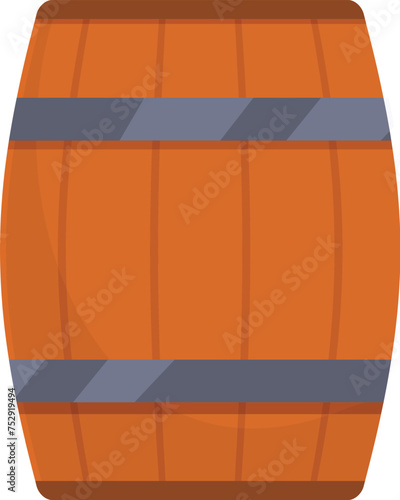 Wine wooden barrel icon cartoon vector. Home use object. Wine production process