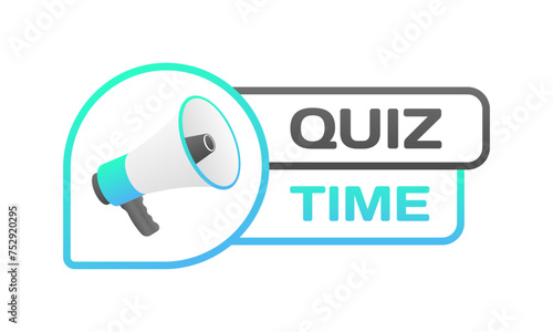 Quiz Time banner. Speech bubble. Flat style. Vector icon