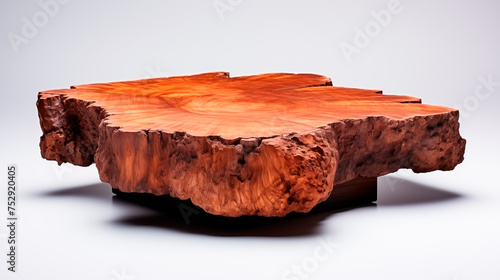 a piece of hardwood on white background for product presentation photo
