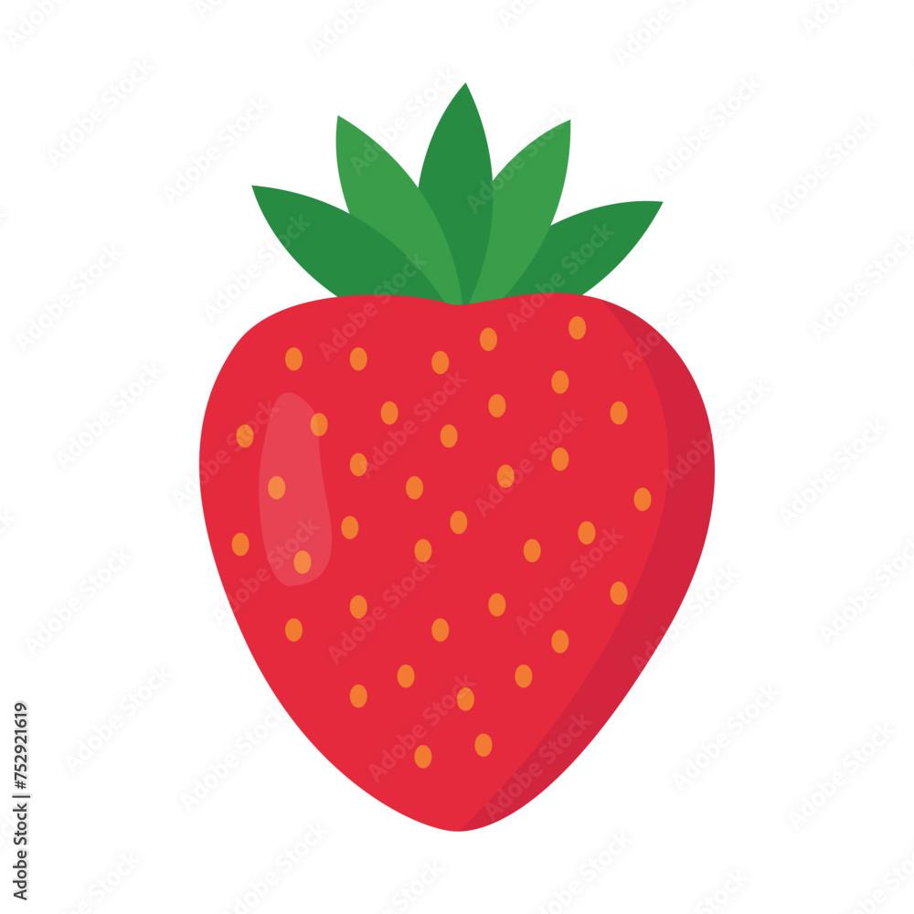 Obraz premium strawberry vector, flat strawberry vector on white