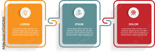 3 step layout infographic vector element