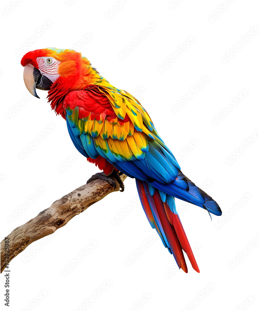 cute colorful parrot isolated on transparent background